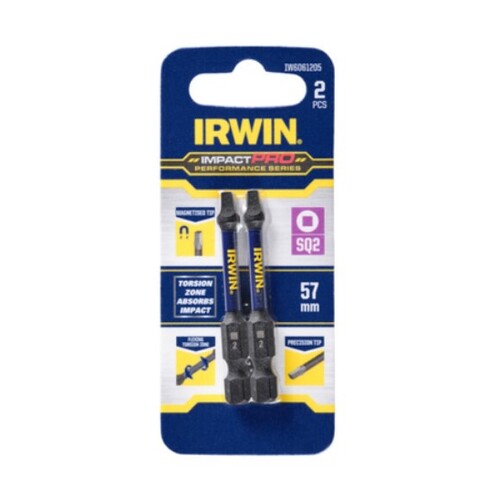 Fastener Drive Impact Irwin ++ 57Mm Sq2 2Pk Iw6061205