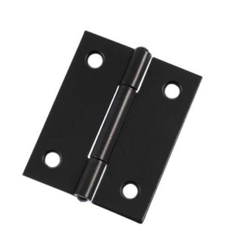 Lane 50mm Black Matte Fixed Pin Butt Hinge - 2 Pack