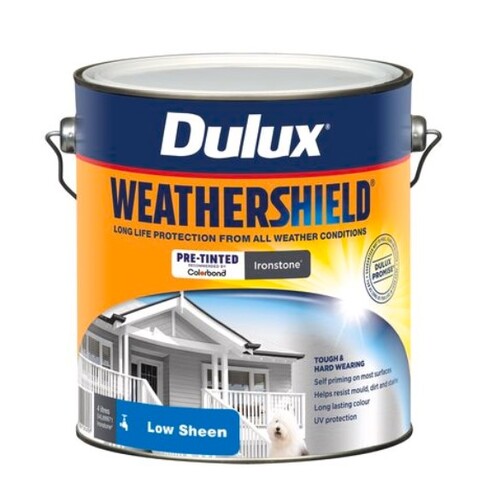 Dulux 4L Ironstone Low Sheen Weathershield Exterior Paint - 4L (Iron stone)