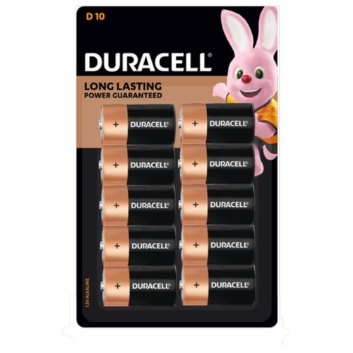 Duracell Coppertop D 10 Batteries - 10 Pack