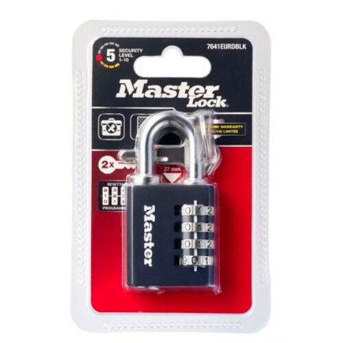 Padlock Combination Masterlock 40Mm 7641Eurdblkau