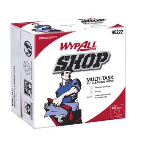 Multi Task Wipes White Wypall ++ X60 130 Sheet Box