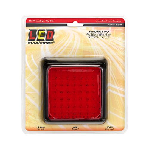 Led Stop/Tail Lamp 12/24V 122Mm X 122Mm Bracket 30Cm Wire