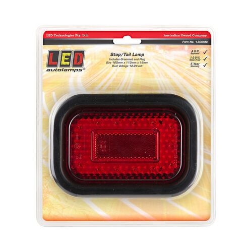 Led Stop/Tail Lamp 12/24V With Rubber Grommet And 3 Pin Plug