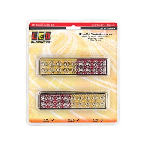 Led Stop/Tail/Indicator Lamp 12/24V Black Housing Twin Pack