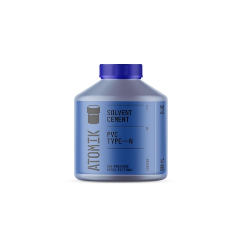 Atomik Solvent Cement PVC Type N Blue 500ml