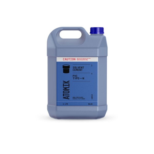 Atomik Solvent Cement PVC Type N Blue 4Ltr