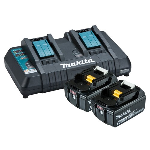 Charger And Battery Pack X2 Batts 5Amp For Makita Grease Gun- Dgp180Zbk