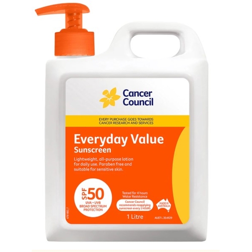 Cancer Council SPF 50+ Everyday Value 1 Litre