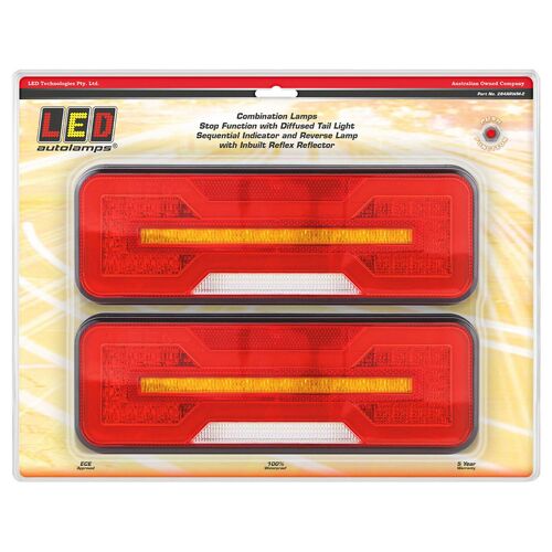 Led Combination Lamp 10-30V Stop/Tail/Sequential Indicator/Reverse Twin Pack