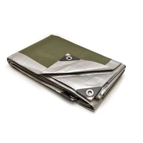 Tarpaulin Heavy Duty 160gsm 4.9x6.1m Silver/Green 59035