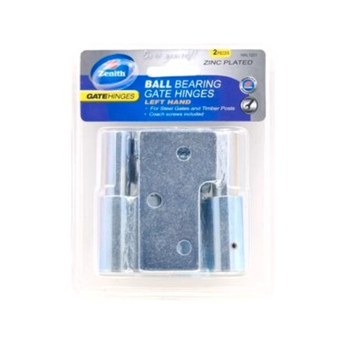 Zenith Zinc Plated Left Hand Ball Bearing Gate Steel To Timber Hinge - 2 Pack