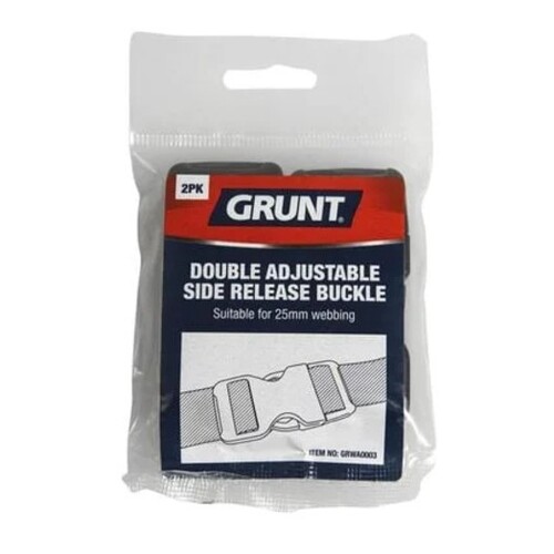 Webbing Buckle  Double Grunt 25mm Adjustable 2pk GRWA0003