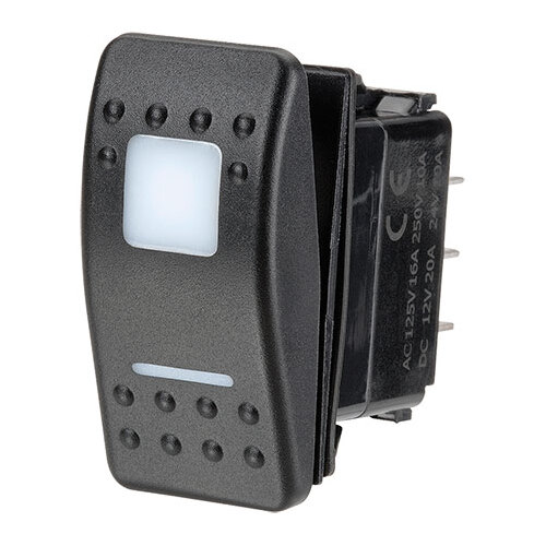 Narva Sealed Rocker Switch On/Off/On DPDT 12/24V Red LED (Contacts Rated 20A 12V) BL Pk 1