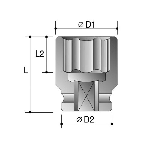 Metric Deep Socket 12 Point- 26mm- 1/2inch drive