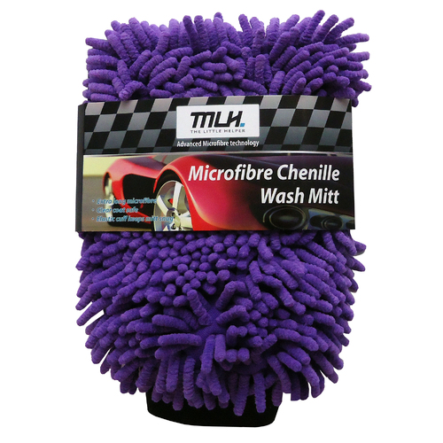 Microfibre Chenille Wash Mitt Purple