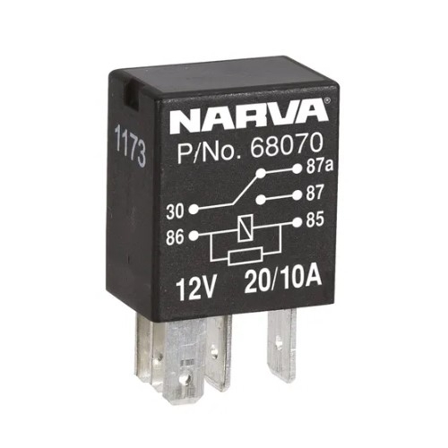 12V 20A/10A Change-Over 5 Pin Relay With Resistor