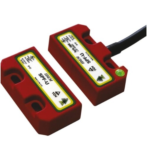 IDEM SPF-RFID-U Series Magnetic, RFID Non-Contact Safety Switch, 24V dc, Plastic Housing, 2NC, 2m Cable