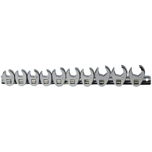 10 Pc 3/8'' Sq. Dr. Flare Nut Crowfoot Spanner Set CrV.