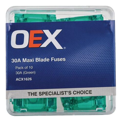 Acx1626 - Oex Maxi Blade Fuse, 30A Green - Pack Of 10