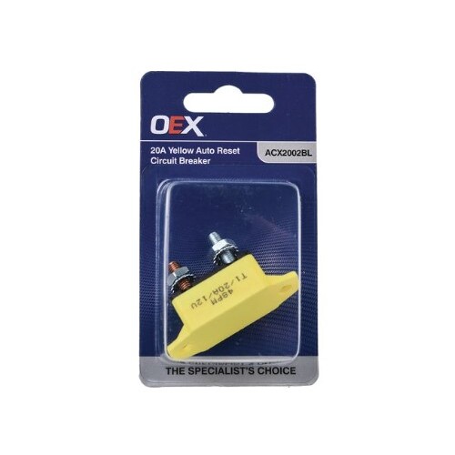 Yellow Circuit Breaker Auto Reset 20A Pk 1