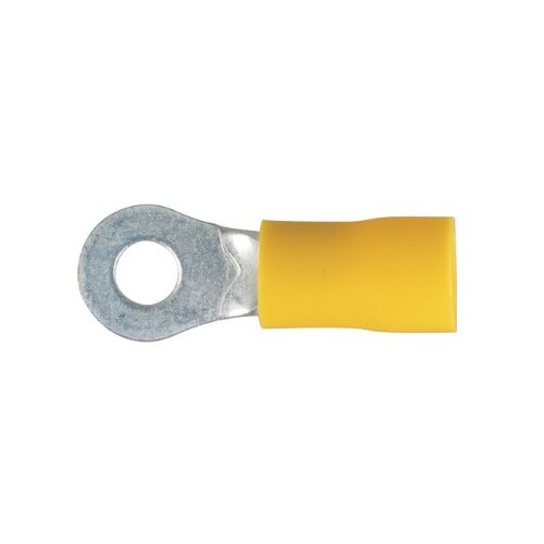 Crimp Terminal Ring Yellow ID 4.3mm Vinyl 100 Pce