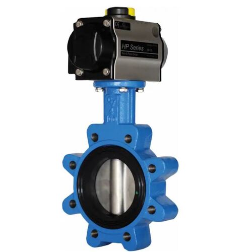 Wafer Butterfly Valve With Double Acting Pneumatic Actuator