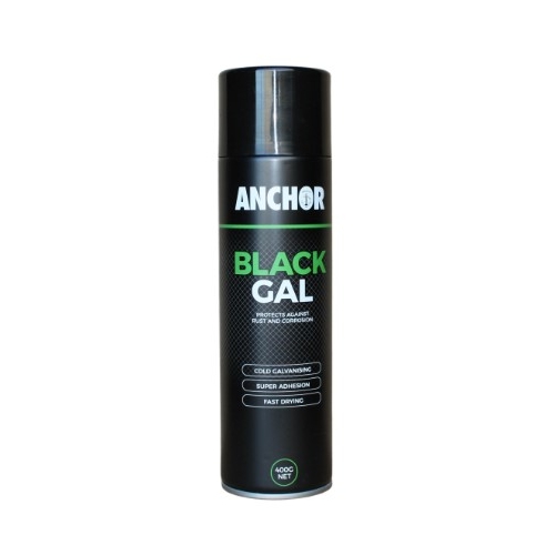 Anchor Industrial Zinc Protection Aerosol Paint Black Gal 400g