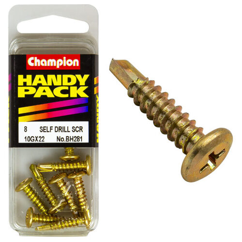 Handy Pack Self Drill Screw 10g x 16 x 22mm Wafer Head TEK