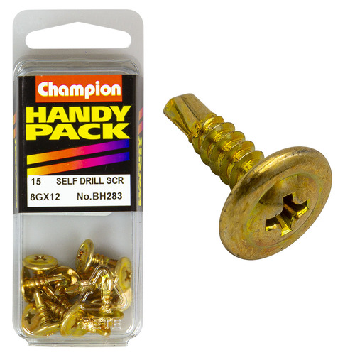 Handy Pack Self Drill Screw Mushroom Head 8g x 18 x 22mm TEK