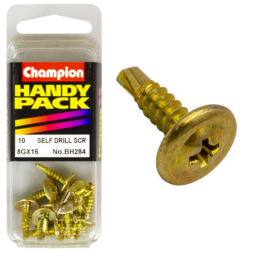 Handy Pack Self Drill Screw Mushroom Head 8g x 18 x 16mm TEK