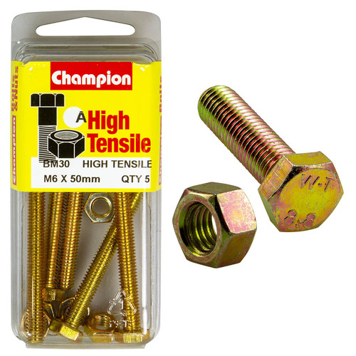 6x50 Fully Threaded Set Screws & Nuts