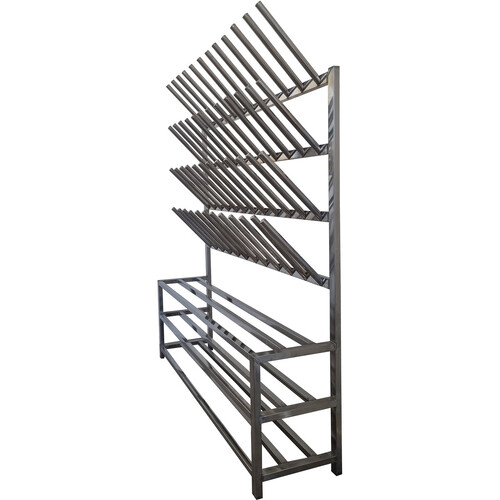 Boot Rack for 24 pairs with bench. 304 Stainless Steel,  1700 long x 1725 high x 355 deep. Package: 170x174x50cm, 60kg / 369.75Vkg