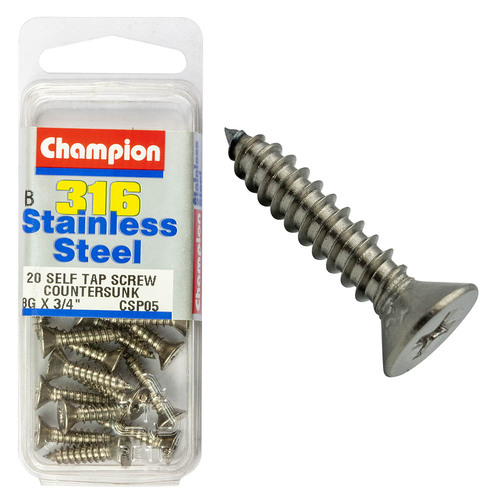 Self Tapp Screws-Csk-Phillips-Stainless Steel-4.2X19Mm-316/A4