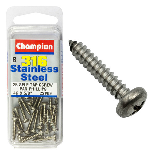 Self Tapp Screws-Pan-Phillips-Stainless Steel-2.9X16Mm-316/A4