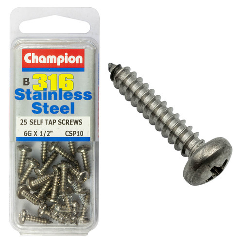 Self Tapp Screws-Pan-Phillips-Stainless Steel-3.5X13Mm-316/A4