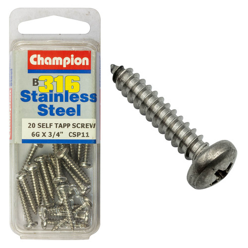 Self Tapp Screws-Pan-Phillips-Stainless Steel-3.5X19Mm-316/A4