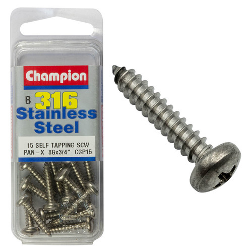 Self Tapp Screws-Pan-Phillips-Stainless Steel-4.2X19Mm-316/A4