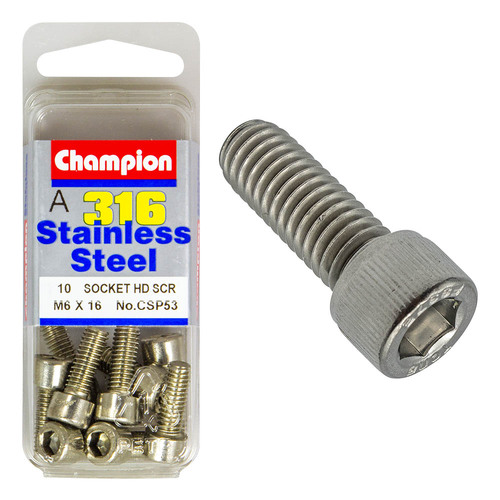 Socket Head Cap Screws-Stainless Steel-M6X16Mm-316/A4