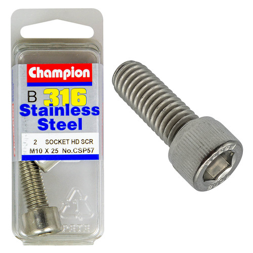 Socket Head Cap Screws-Stainless Steel-M10X25M -316/A4