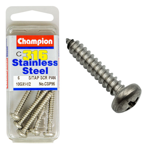 Self Tapp Screws-Pan-Phillips-Stainless Steel-4.8X38Mm-316/A4