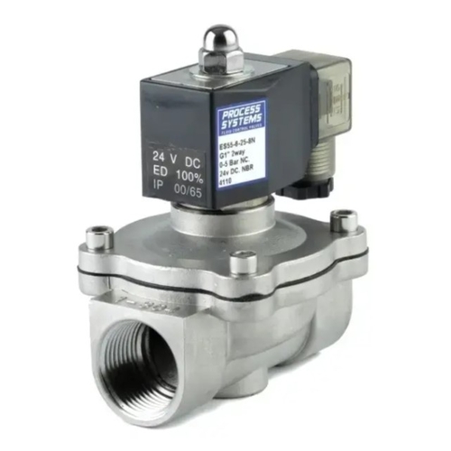 1" BSP 304 SS Normally Closed Solenoid Valve 0-5 Bar 24v DC NBR