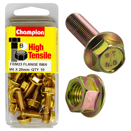 Hex Set Screws & Nuts  High Tensile  Flanged  10Af  M6 X 25Mm  Grade 8.8