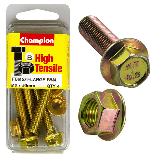 Blister Flange Bolts 8 x 50