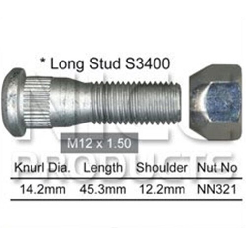 Rear Wheel Stud and Nut