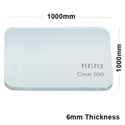 Perspex Clear Sheet 6mm x 1000 x 1000