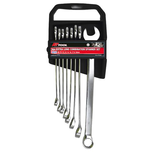 8pc Metric Extra Long Spanner Set 10-19mm