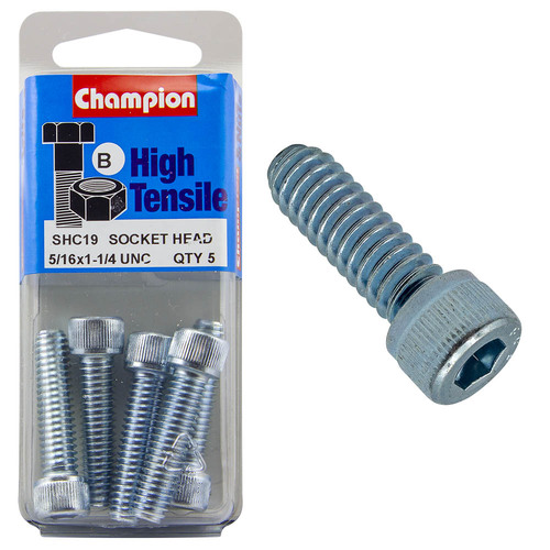 Socket Head Cap Screws  High Tensile  Bsw  5/16? X 1-1/4?  Zinc Plated