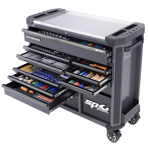 Tech Series Master Technician Roller Cabinet Tool Kit - 408pc - Metric Only - Diamond Black - Plus Bonus Eva Trays