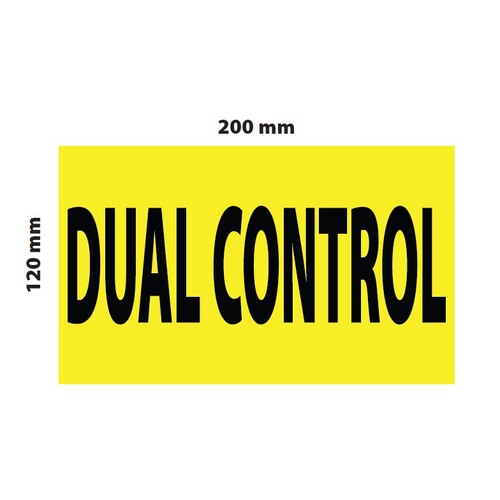 Dual Control Stocker (200x120) Black on Yellow Refletive